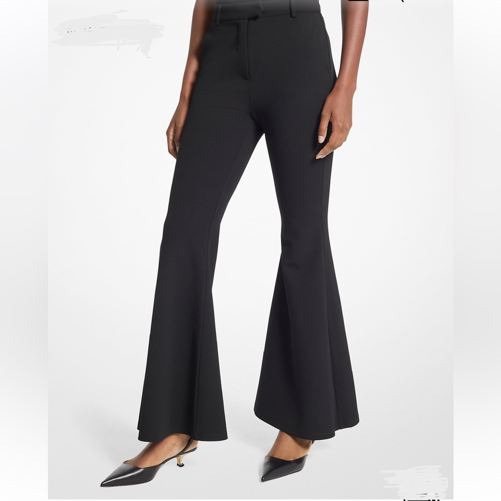 Michael Kors Black Stretch Crepe Flared Pants - XS (fits like a 2)